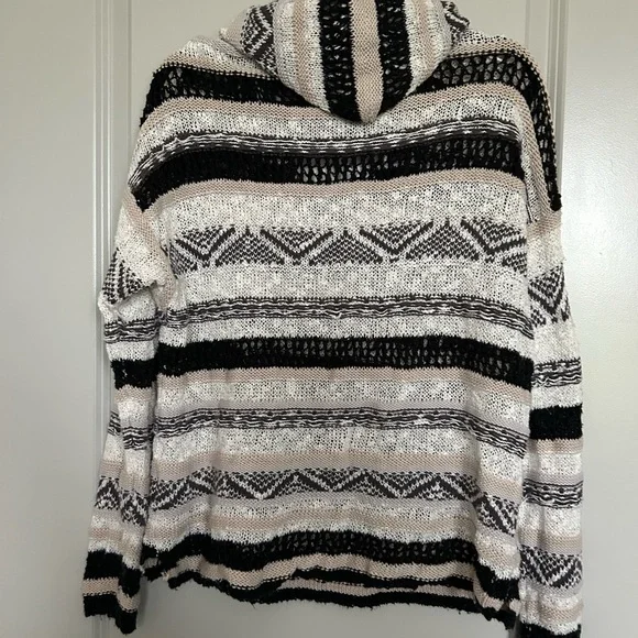 Garage Striped Black and Cream Pullover Sweater - Picture 4 of 4